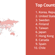 Number of Chromecast devices per country left publicly accessible, according to Shodan.